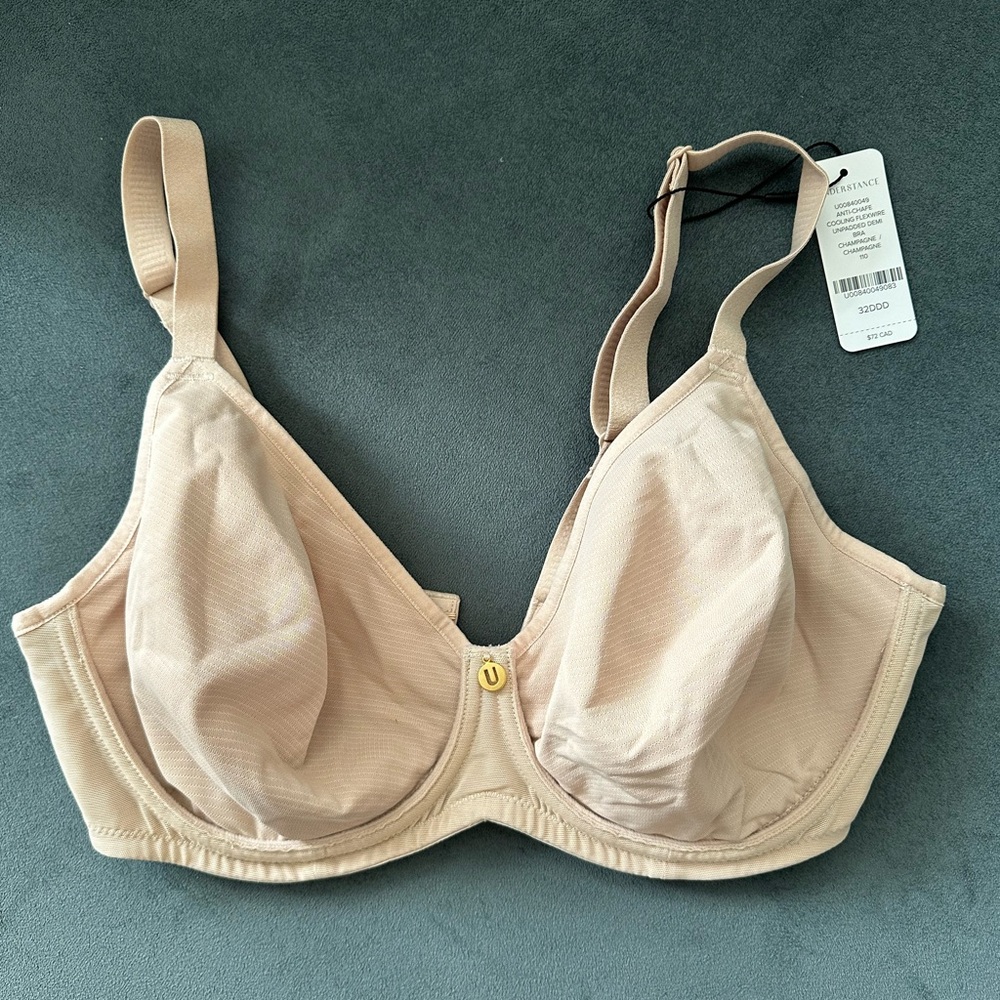NWT Understance Cooling Flexwire Unpadded Demi Bra in 32DDD Champagne